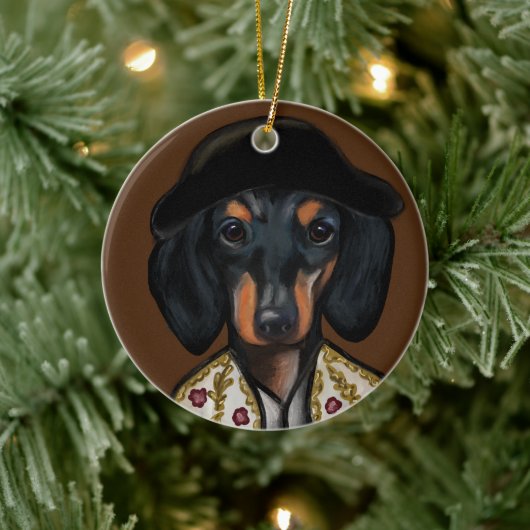 DACHSHUND KERAMISCH ORNAMENT (Boom)