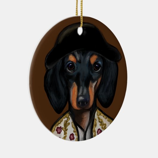 DACHSHUND KERAMISCH ORNAMENT (Rechts)