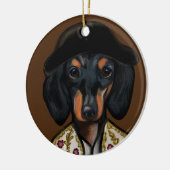 DACHSHUND KERAMISCH ORNAMENT (Links)