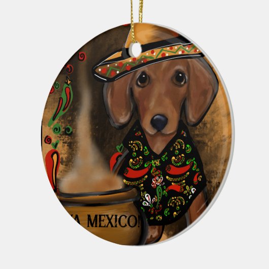 Dachshund Keramisch Ornament (Links)