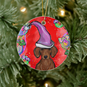 DACHSHUND KERAMISCH ORNAMENT