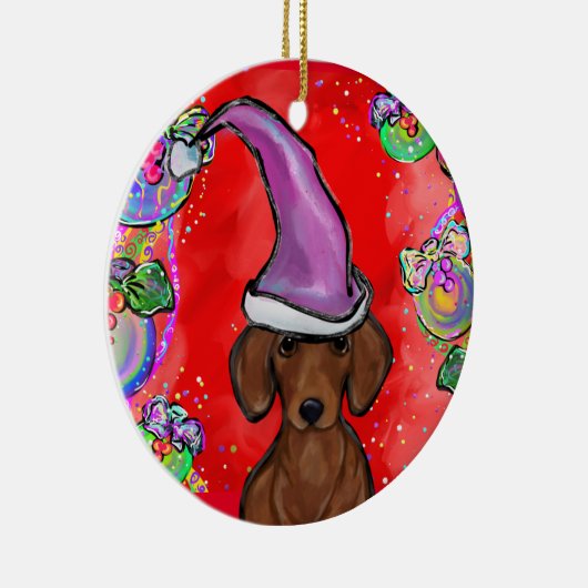 DACHSHUND KERAMISCH ORNAMENT (Rechts)