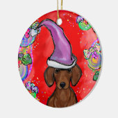 DACHSHUND KERAMISCH ORNAMENT (Links)