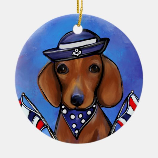 Dachshund Keramisch Ornament (Voorkant)
