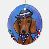 Dachshund Keramisch Ornament (Links)