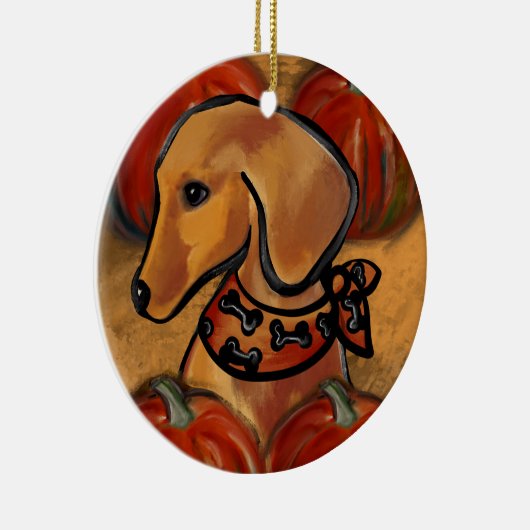 DACHSHUND KERAMISCH ORNAMENT (Rechts)