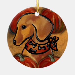 DACHSHUND KERAMISCH ORNAMENT