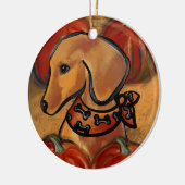 DACHSHUND KERAMISCH ORNAMENT (Links)