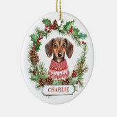 Dachshund keramische cirkel Ornament (Rechts)