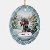 Dachshund keramische cirkel Ornament (Rechts)