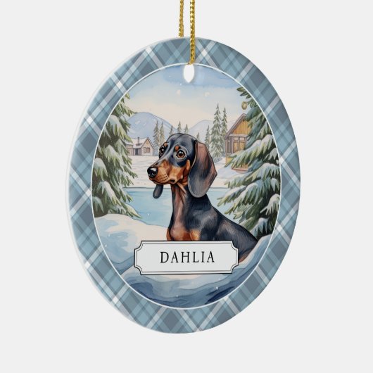 Dachshund keramische cirkel Ornament (Rechts)