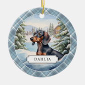 Dachshund keramische cirkel Ornament (Voorkant)