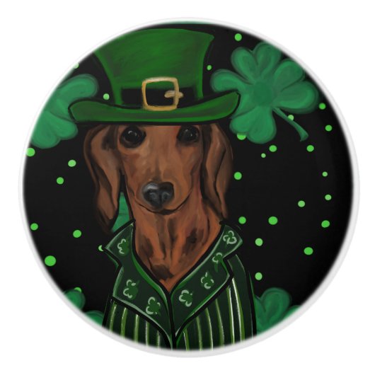 DACHSHUND KERAMISCHE KNOP (Voorkant)