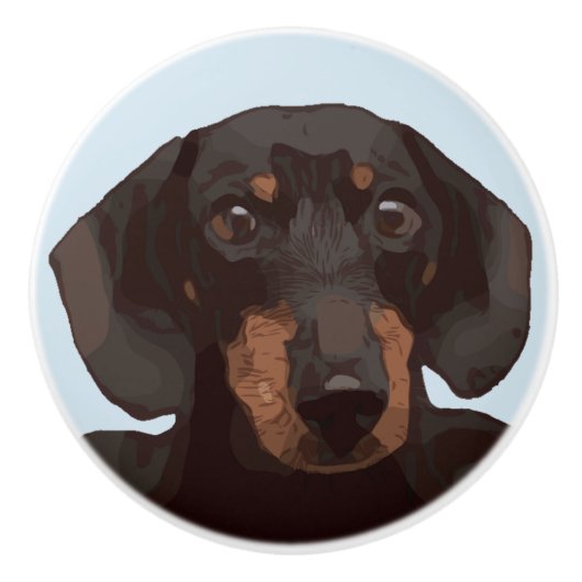 DACHSHUND KERAMISCHE KNOP (Voorkant)