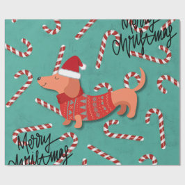 Dachshund kerst cadeaupapier