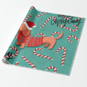 Dachshund kerst cadeaupapier (Uitgerold)