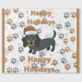 Dachshund kerst cadeaupapier (Vlak)