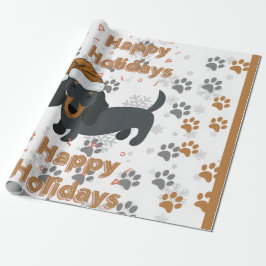 Dachshund kerst cadeaupapier