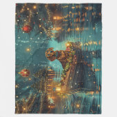 Dachshund Kerst Feestelijke Reis Fleece Deken (Voorkant)