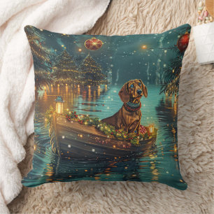 Dachshund Kerst Feestelijke Reis Kussen