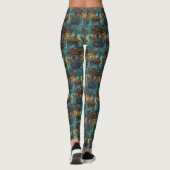 Dachshund Kerst Feestelijke Reis Leggings (Achterkant)