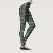Dachshund Kerst Feestelijke Reis Leggings (Rechts)