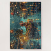 Dachshund Kerst Feestelijke Reis Legpuzzel (Verticaal)