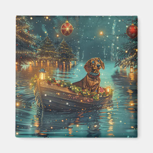 Dachshund Kerst Feestelijke Reis Magneet