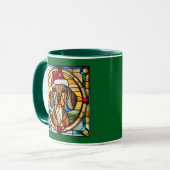 Dachshund Kerst Glas in Lood Mok (Voorkant links)