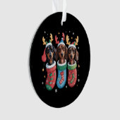 Dachshund Kerst hond liefhebber cadeau vakantie Ornament (voorkant)