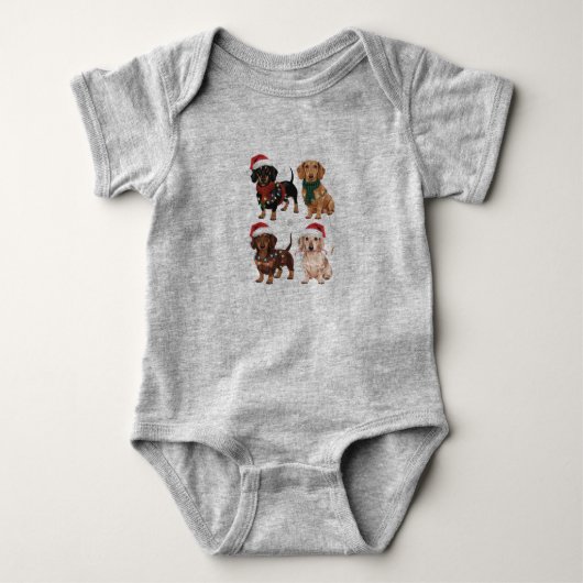Dachshund Kerst hond Moeder liefhebber Kerstcadeau Romper (Voorkant)