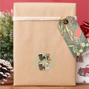 Dachshund Kerst hond Moeder liefhebber Kerstcadeau Ronde Sticker