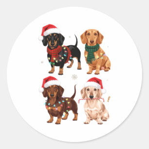 Dachshund Kerst hond moeder liefhebber Kerstcadeau Ronde Sticker