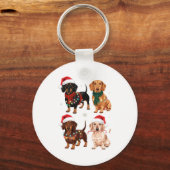Dachshund Kerst hond moeder liefhebber Kerstcadeau Sleutelhanger (Voorkant)