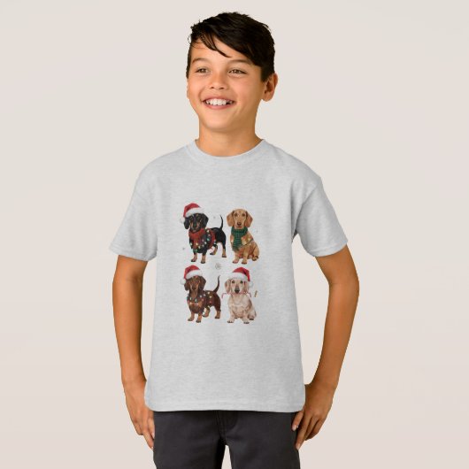 Dachshund Kerst hond Moeder liefhebber Kerstmis Ca T-shirt (Voorkant volledig)