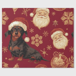 Dachshund kerst inpakpapier