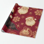 Dachshund kerst inpakpapier (Uitgerold)