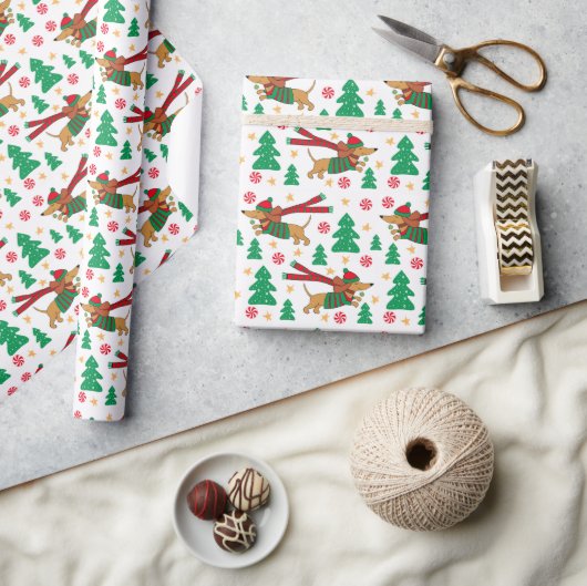 Dachshund Kerst Inpakpapier (Crafts)