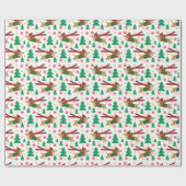 Dachshund Kerst Inpakpapier (Vlak)