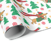 Dachshund Kerst Inpakpapier (Rol Hoek)