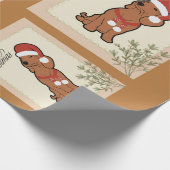 Dachshund kerst inpakpapier (Hoek)