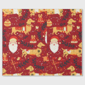 Dachshund kerst inpakpapier (Vlak)