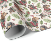 Dachshund Kerst Inpakpapier (Rol Hoek)
