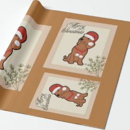 Dachshund kerst inpakpapier