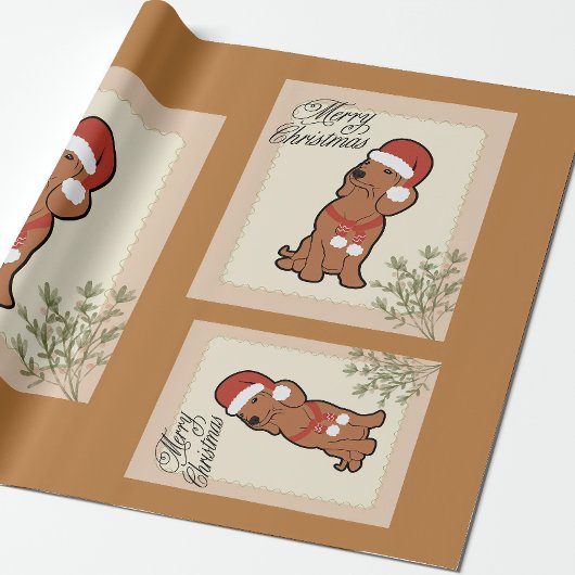 Dachshund kerst inpakpapier
