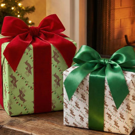 Dachshund kerst inpakpapier - twee stijlen vel