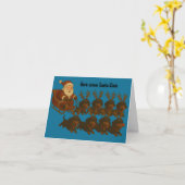 Dachshund Kerst Kerstrapport Kaart (Gele Bloem)