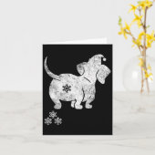 Dachshund Kerst Kersttrui voor dames F Kaart (Gele Bloem)