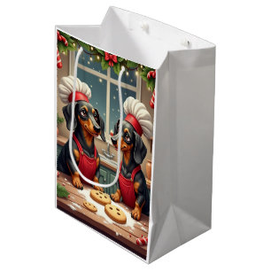 Dachshund Kerst Koekjes Bakkers Vakantie Schilderi Medium Cadeauzakje