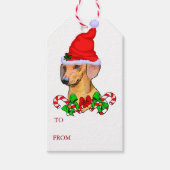 Dachshund kerst Merry Cadeaulabel (Voorkant)